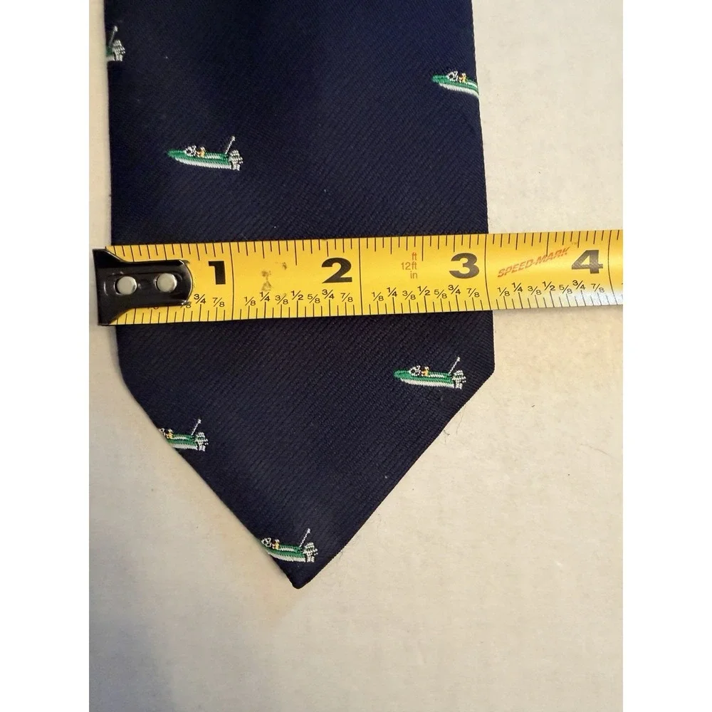 Cape Cod Neckwear Men's Navy Blue Boat Embroidered Skinny Tie Nautical Preppy